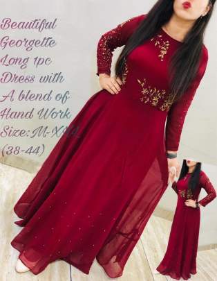 Beautiful georgette Maroon Colour Gown
