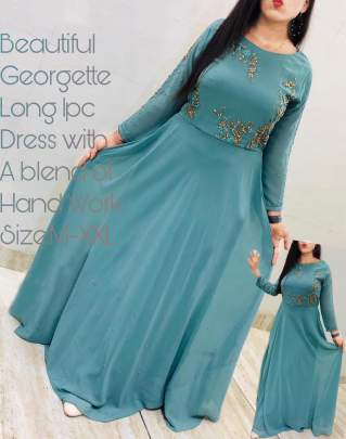 Beautiful georgette Rama Colour Gown
