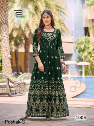 Green Long Anarkali Gown Poshak