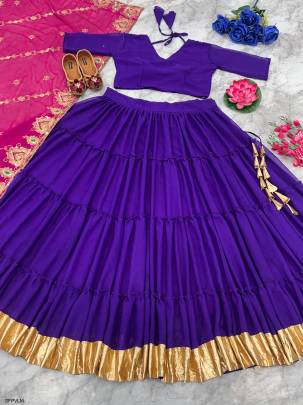 Purple New Designer Party Wear Lengha Choli and Duppata With Embrodary  Work