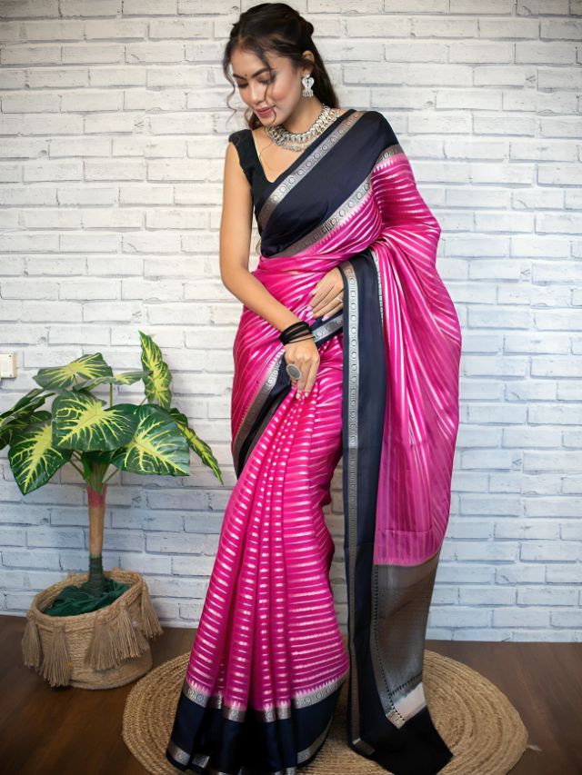 Contrast Border Unique Saree Designs