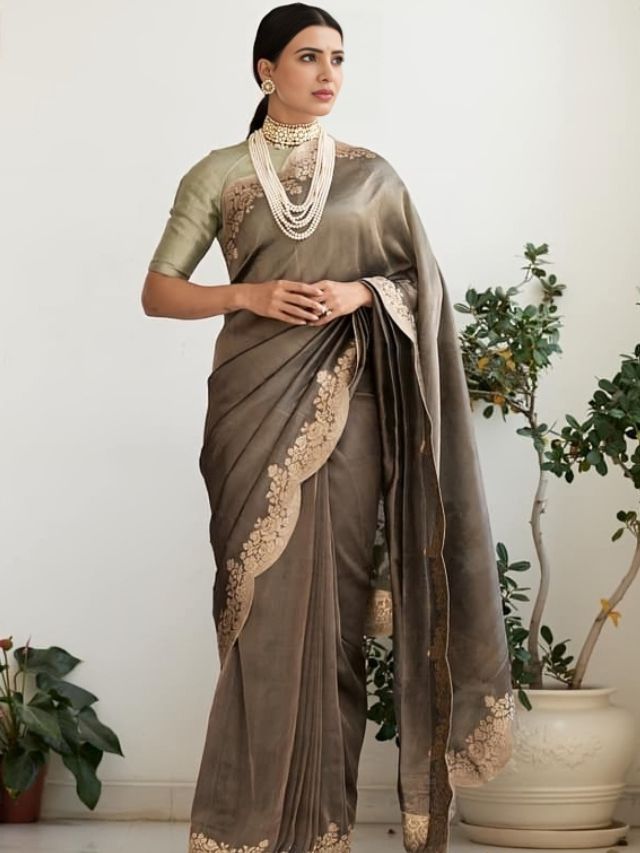 Samantha Ruth Prabhu in Scallop Border Saree Design