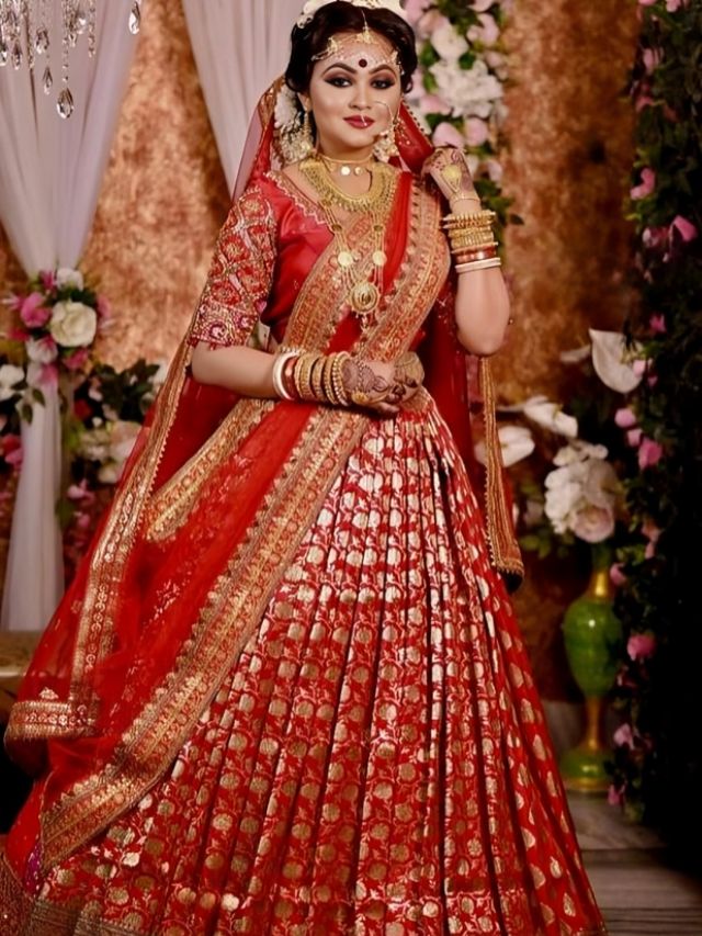 Drape Your Bridal Banarasi Silk Sarees Like A Lehenga