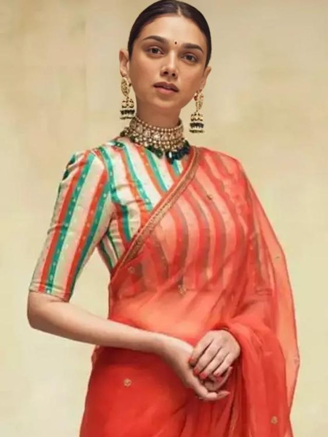 Aditi Rao Hydari's One Hand on Other Simple Saree Pose