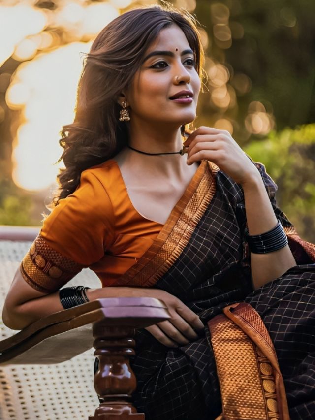 Amritha Aiyer's Lean Back Saree Pose