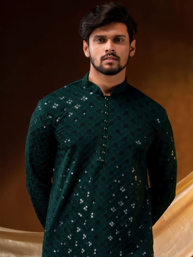 Bottle Green Kurta