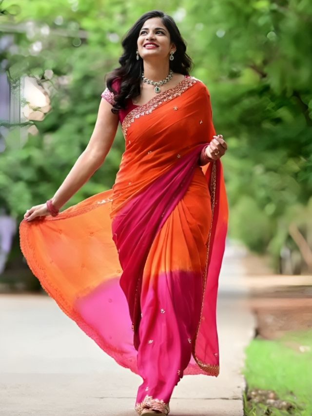 Candid saree pose for instagram