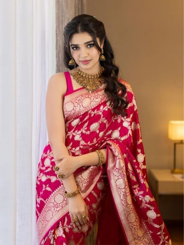 Front Look Standing Saree Pose image