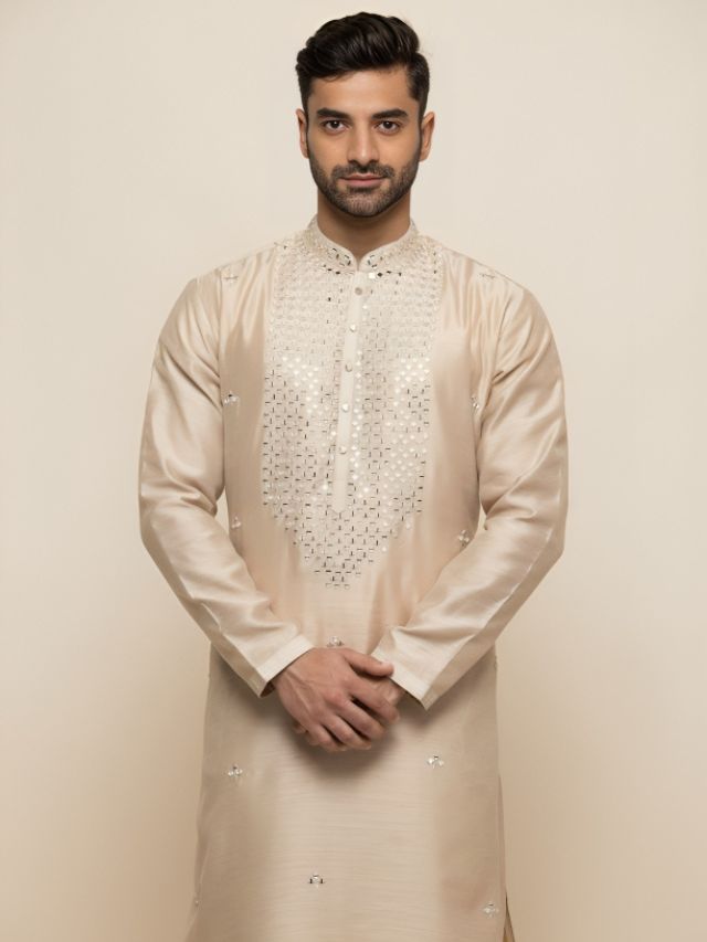 Ivory Mens Kurtas