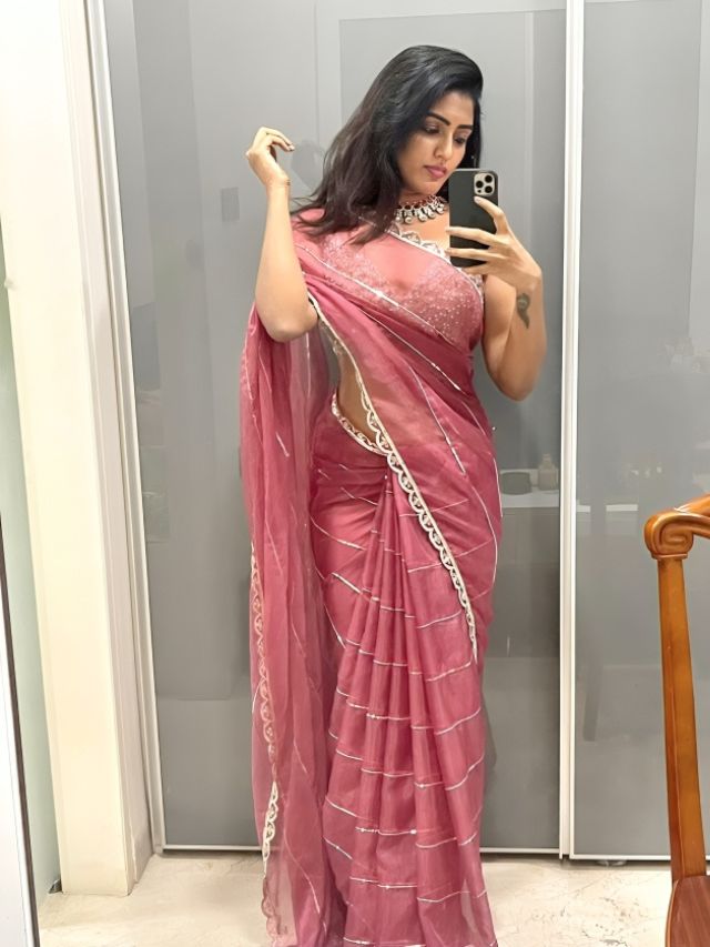 Mirror Selfie Saree Style