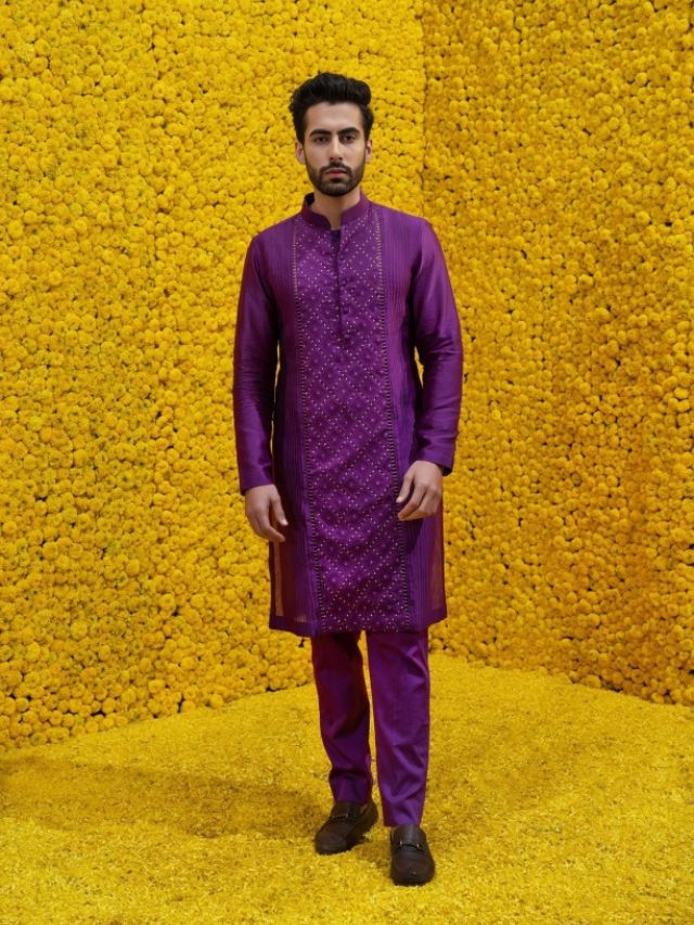 Purple Color Mens Kurta