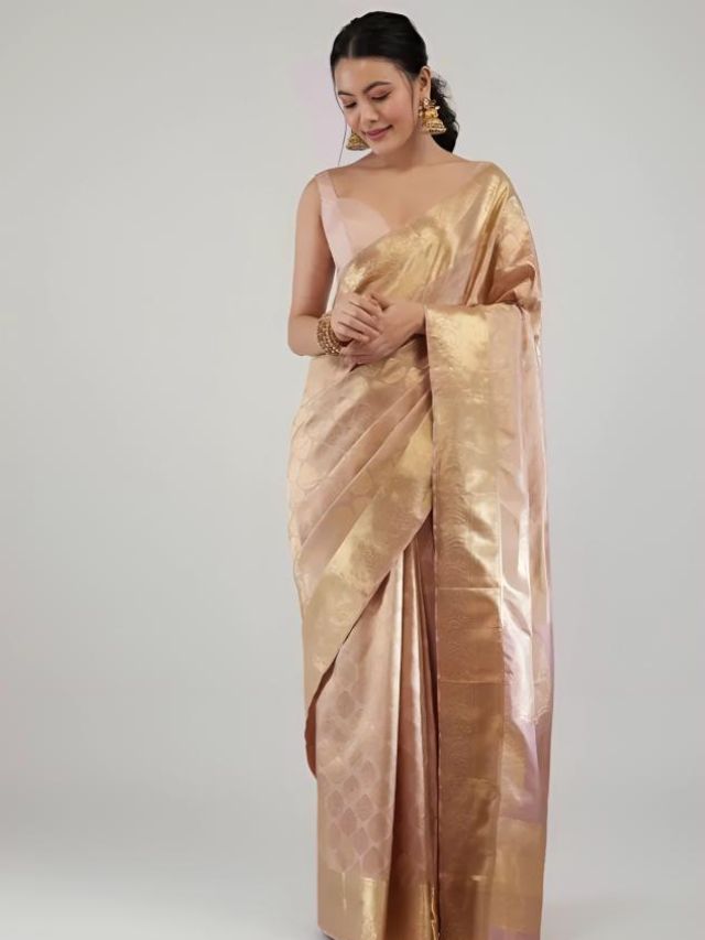 Standing Saree Pose with Face Down