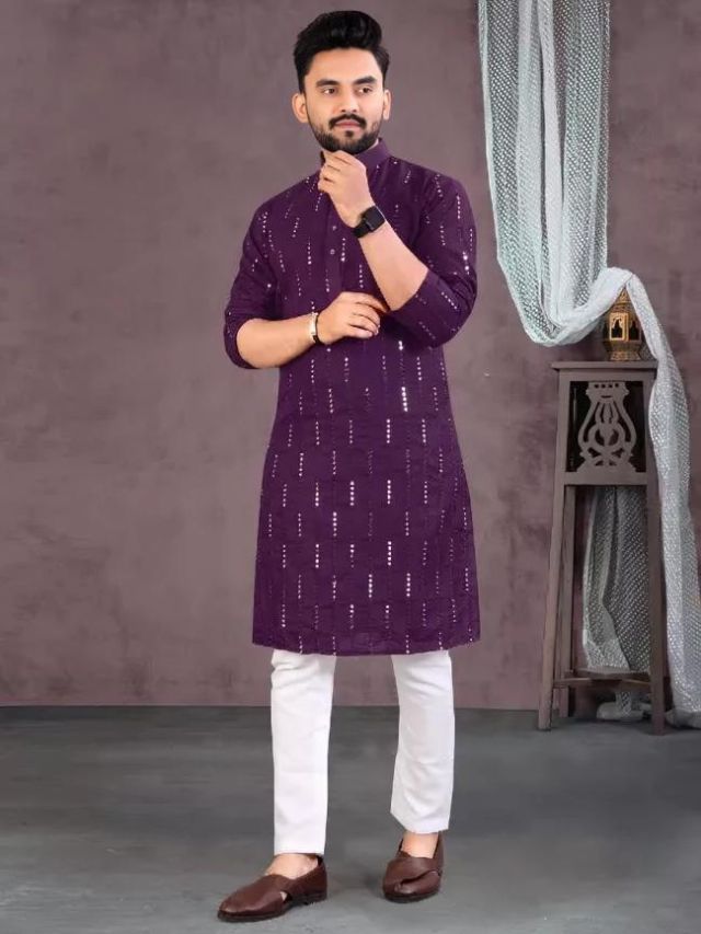 Wine Color Kurta for mebn