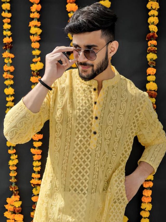 Yellow Haldi Kurta for Men