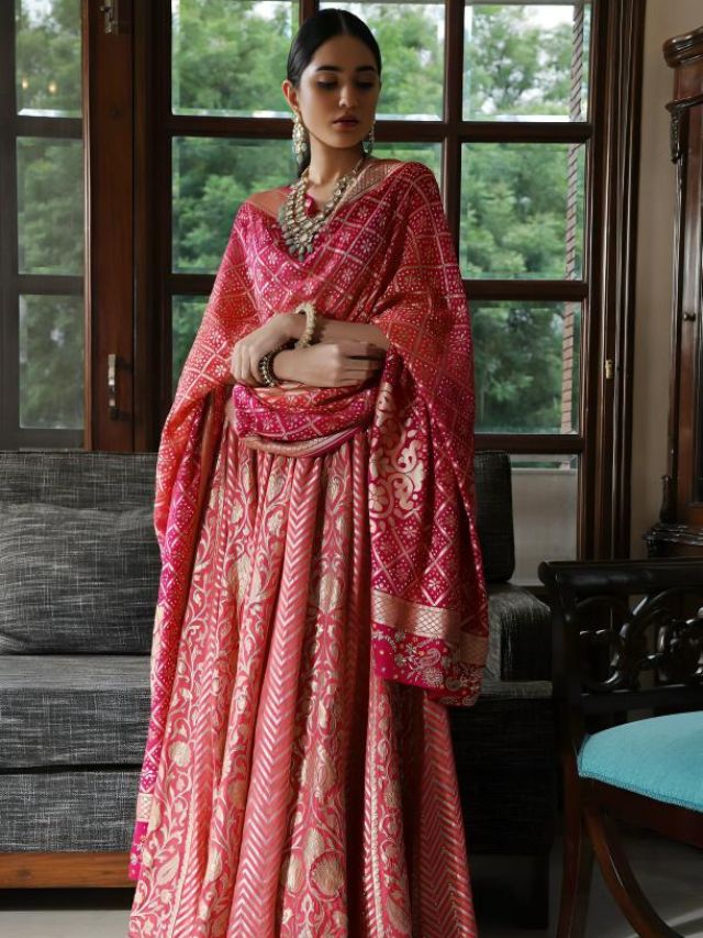 The Classic Both Shoulder Banarasi Dupatta Draping Style for lehenga