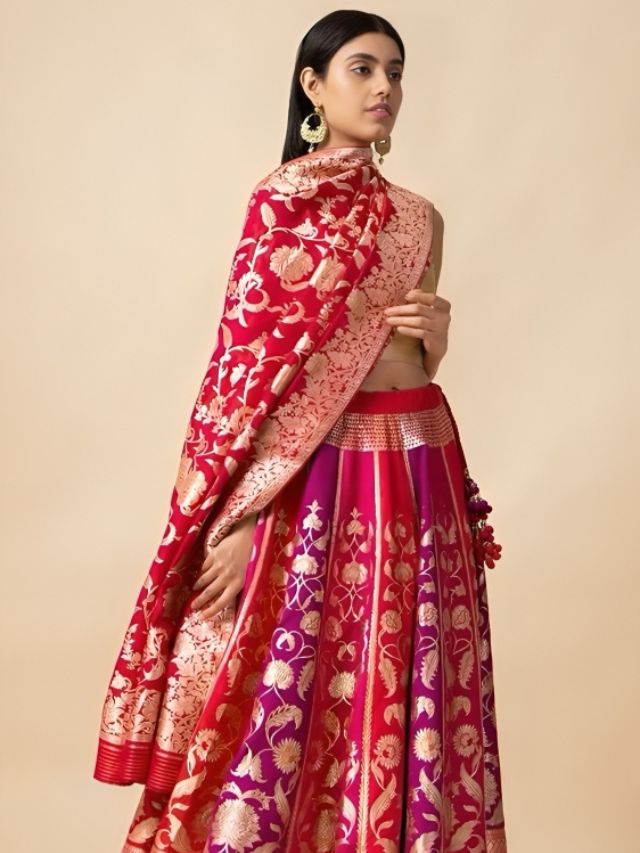 The Classic Both Shoulder Drape for lehenga