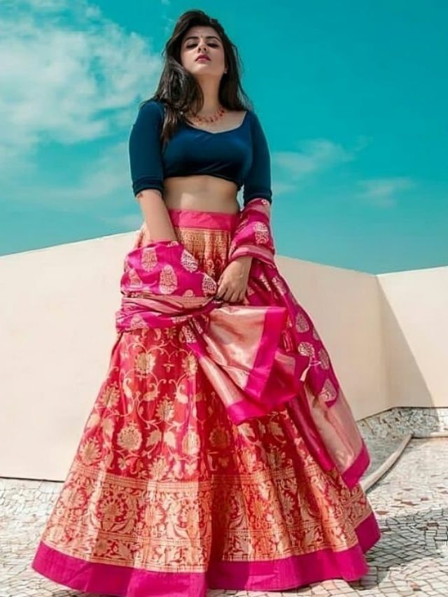 Wrap Around on Wrist Banarasi Dupatta Draping Styles on Lehenga