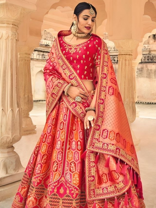 Wrap It Like A Shawl Banarasi Dupatta Draping Styles for Lehenga