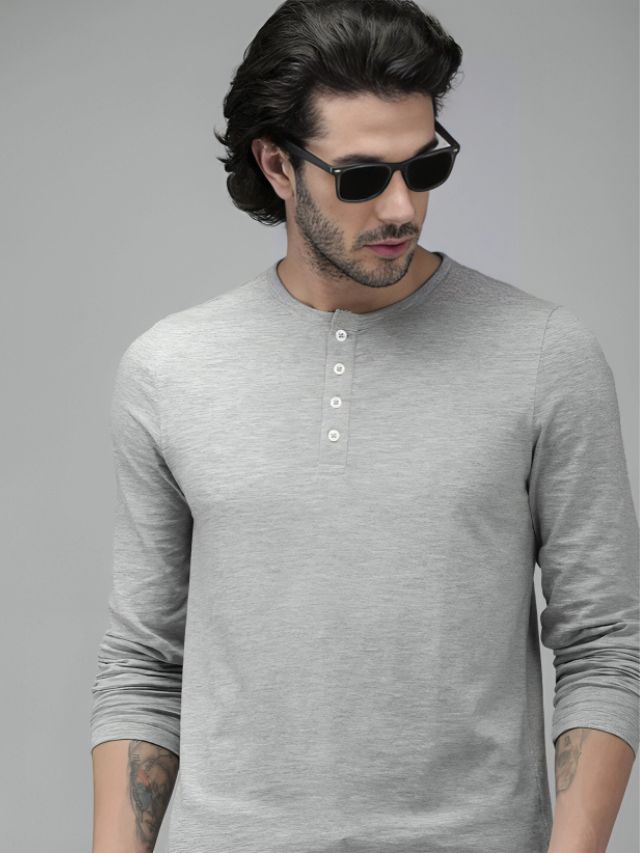 Henley Collar T-Shirt Designs For Men