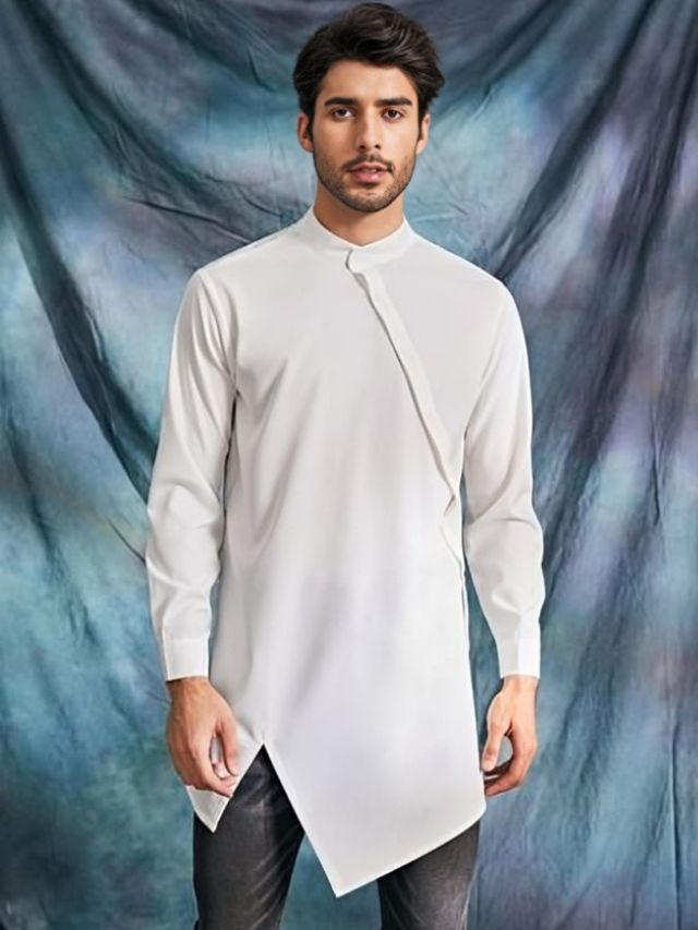 Asymmetric Hem Shirts For Men