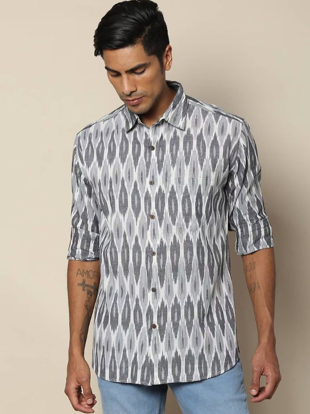 Ikkat Print Men’s Shirt