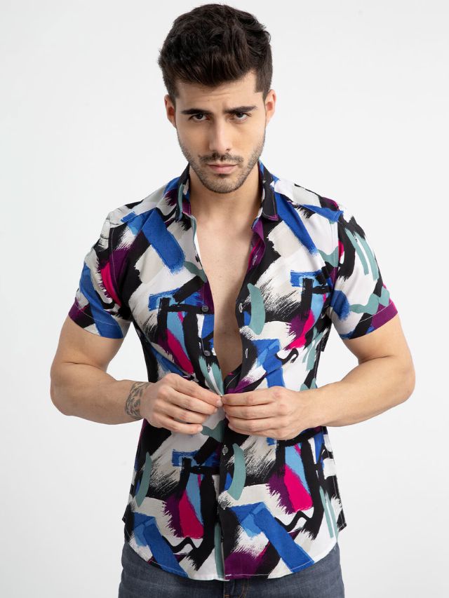 Rare Abstract Print Shirts For Men