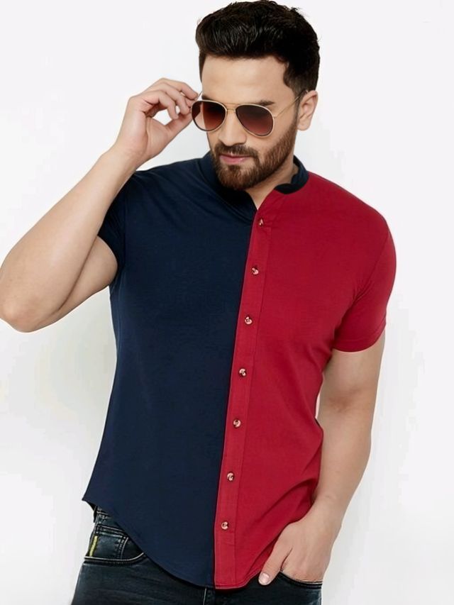 Two Color Contrast Shirts For Men