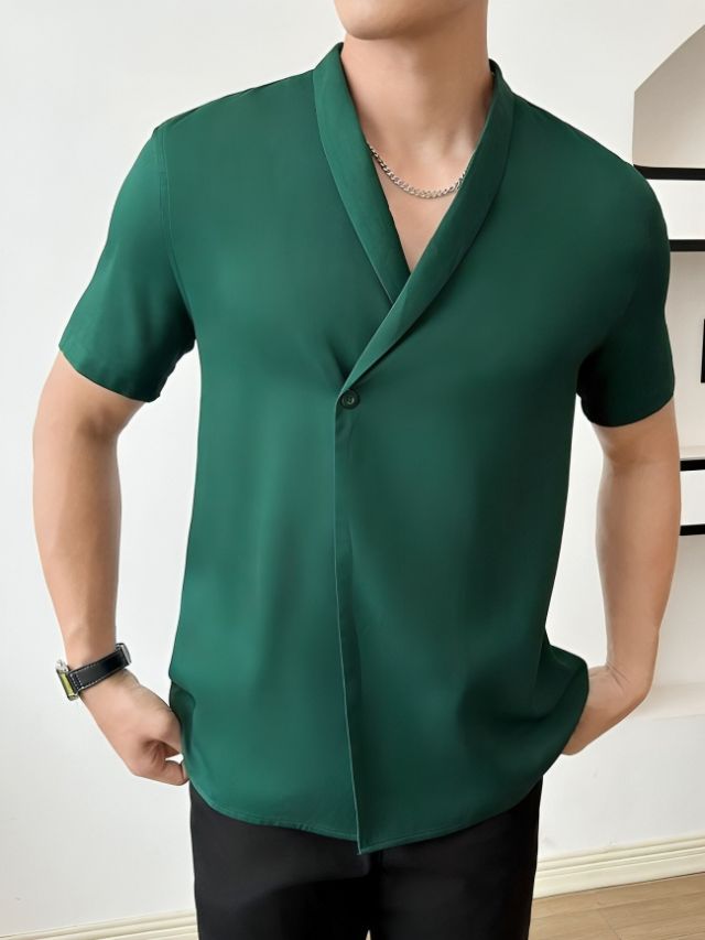 Wrap Collar Shirts For Men