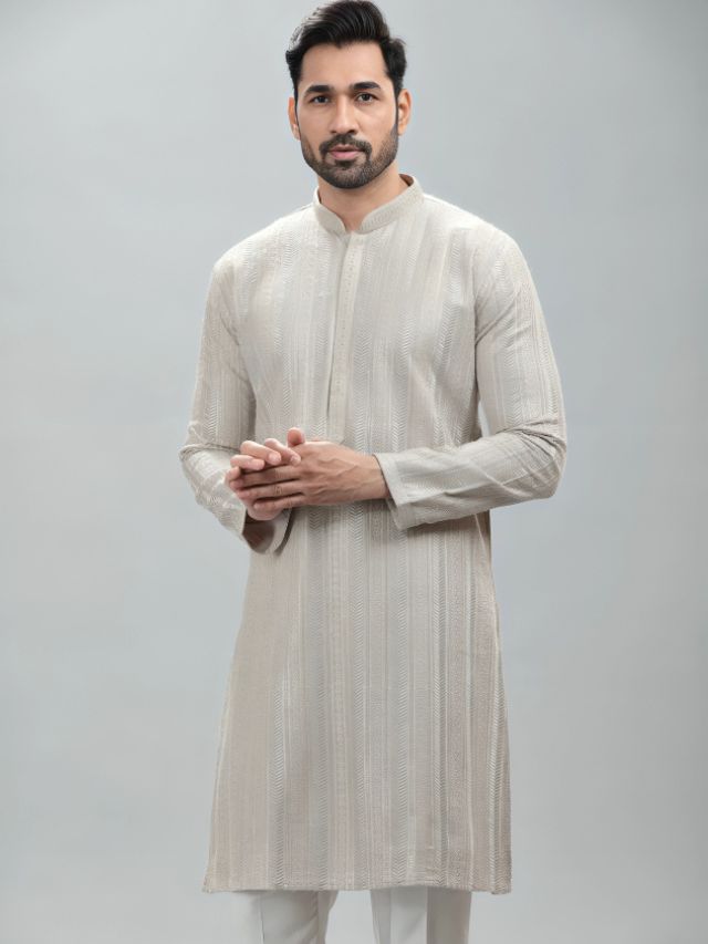 Classic Grey Shade Kurta for Men