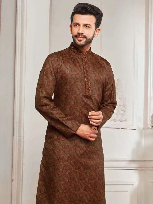 Dark Brown Kurta for Men