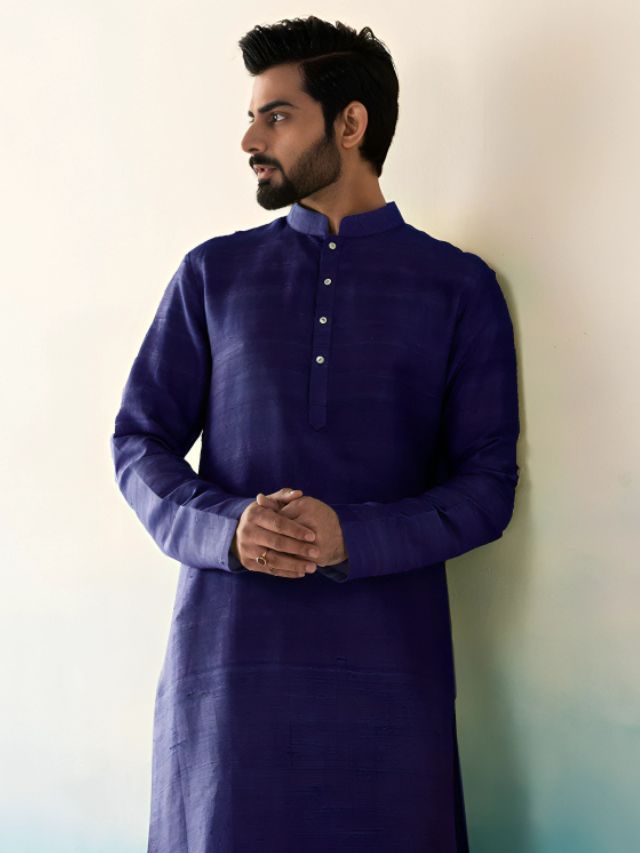 Dark Navy Blue Kurta for Men