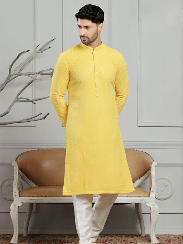 Mens Yellow Kurta