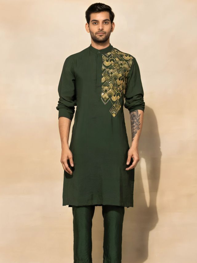 Olive Green Kurta for Men