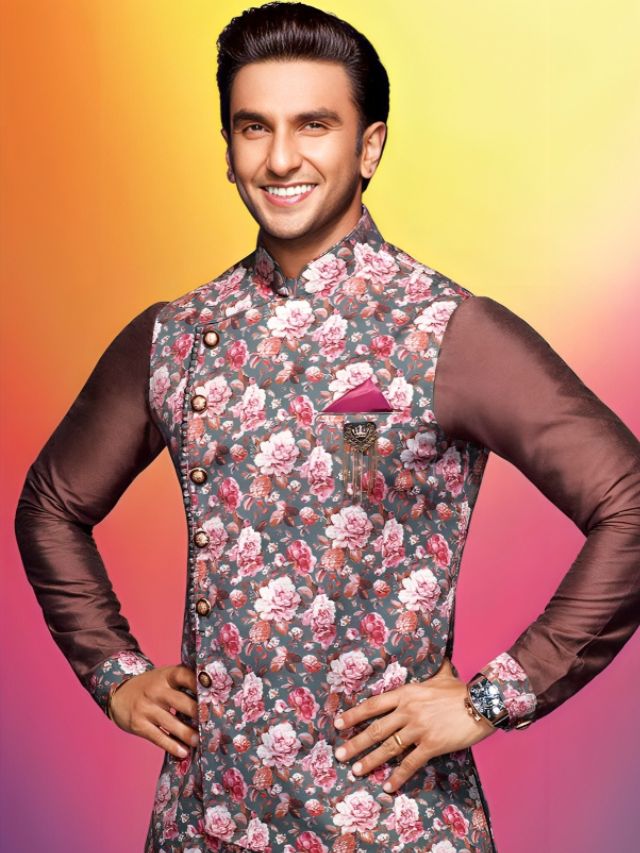 Ranveer Singh in Mens Multicolor Kurta