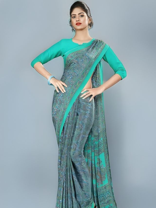 Uniform Crepe Sarees