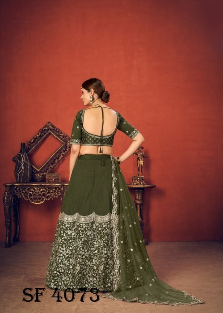 Buy Cording Work Olive Green Lehenga - Wedding Wear Lehenga Choli – Empress  Clothing