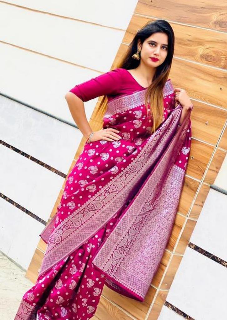 Buy Banarasi Silk Wedding Wear Saree In Rani Pink Color Online - SARV03668  | Andaaz Fashion