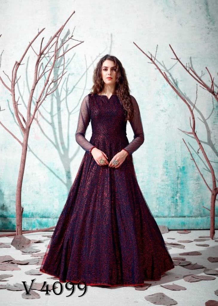 A women's traditional ethnic long Anarkali gown and Maxi Dress made of  Georgette with embroidery work