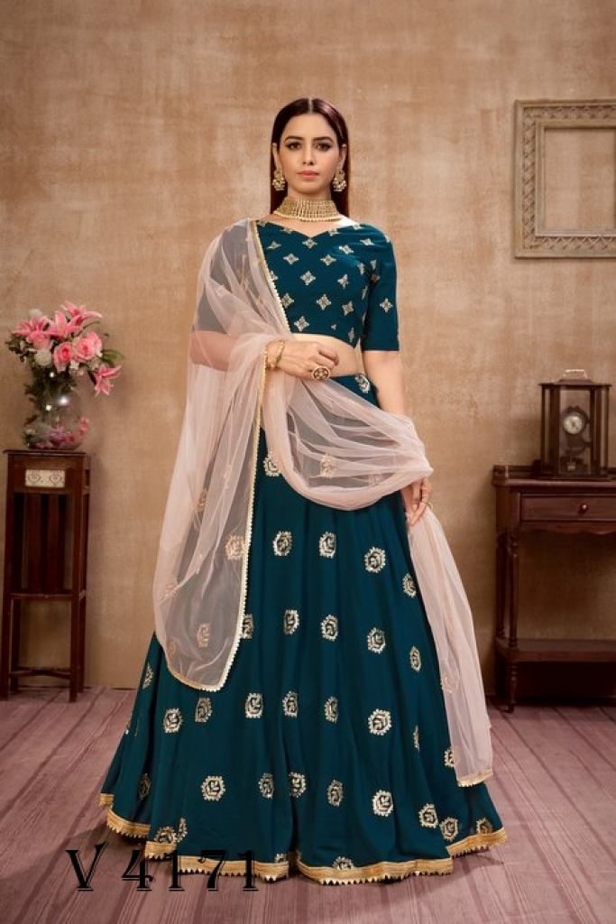 GIRLY VOL 12 Designer Lehengha Choli In Teal blue Color By SHUBHKALA