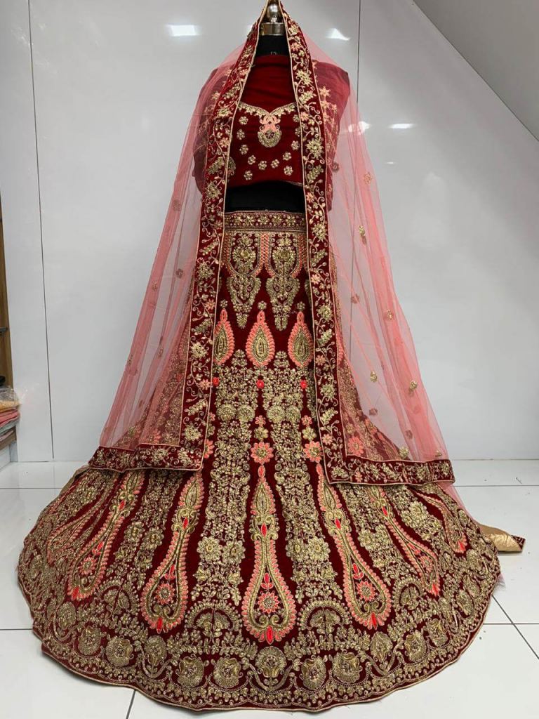 Rouge Pink Designer Heavy Embroidered Bridal Lehenga | Designer lehenga  choli, Pink bridal lehenga, Party wear lehenga