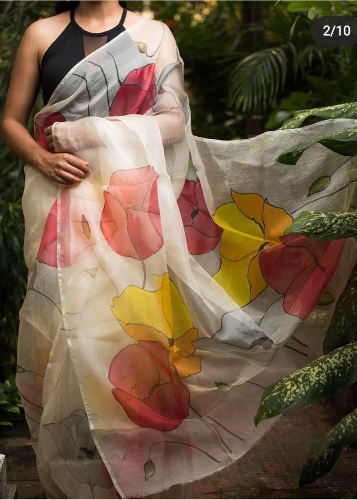 Soft Silk Jacquard And Floral Printed Green Saree | Kankatala