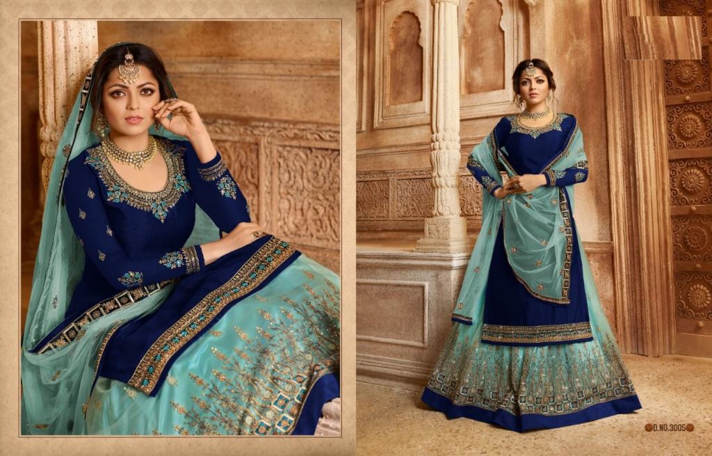 Buy LT 3005 Blue at Rs. 1550 online from Surati Fabric Wedding Dress ...