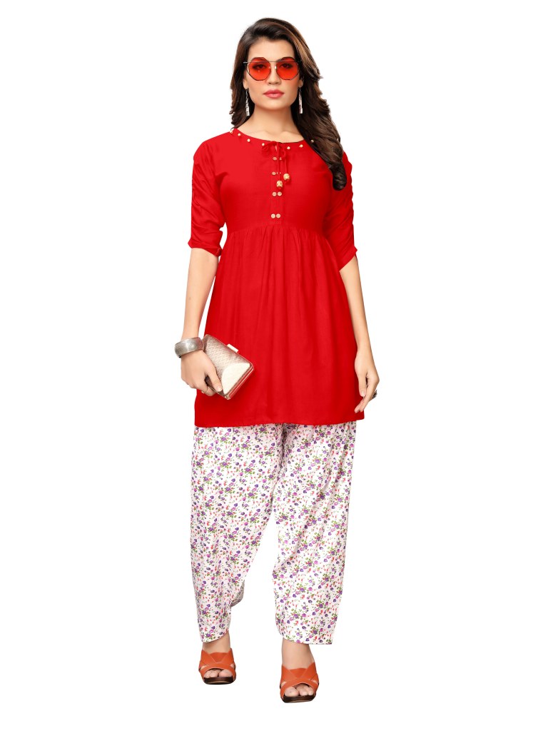 Buy REENA RED AND WHITE at Rs. 700 online from Surati Fabric fancy ...