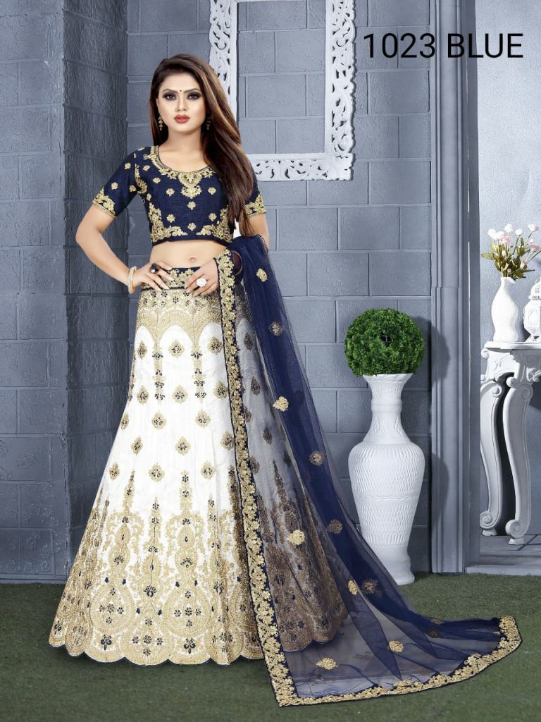 Buy Designer Sarees, Salwar Kameez, Kurtis & Tunic and Lehenga Choli.Grand White  Lehenga Choli