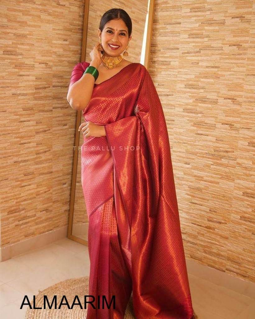 Maroon Color New Design Soft Lichi Silk Design in All Over the Body With  Heavy Jaquard Border Design Full Body With South Indian Saree - Etsy Sweden