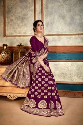 Aakrti Lichi Silk Wine Colour Saree