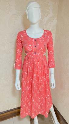 Alisa Fancy Cotton Kurti Pink