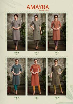 Alishka Amayra Kurti with Pant Wholesale Catalog 6 Pcs