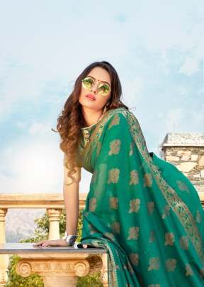 Amora Soft Cotton Weaving Green Saree