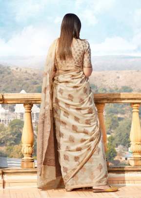 Amora Soft Cotton Weaving Off White Saree